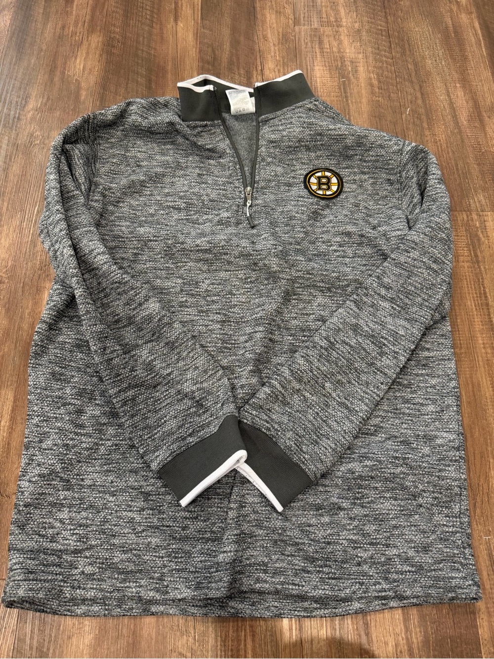 NHL Men's Heather Gray Quarter-Zip Pullover with Team Crest